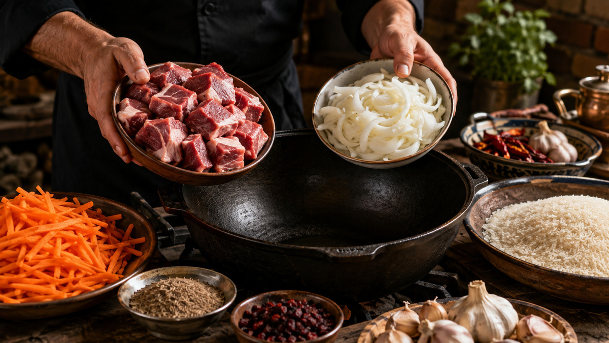 Что класть в плов первым — мясо или лук: 3 шеф-повара рассказали, как готовят сами