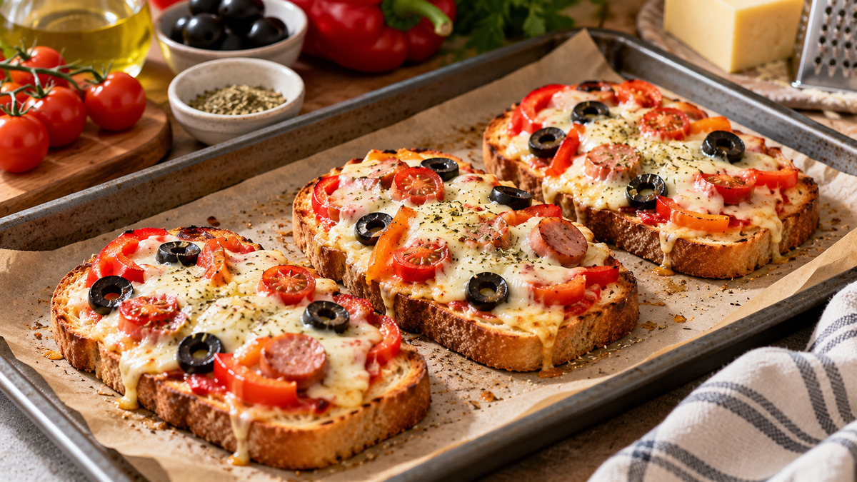 Черствый хлеб снова станет вкусным: превращаю 3 ломтика в шикарную горячую пиццу за 10 минут 