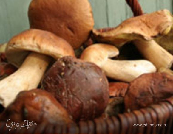 Нарезать кубиками сыр. Аккуратно помыть и очистить грибы. Белые грибы не любят воду,поэтому осушите их сразу бумажным полотенцем. Нарежьте грибы тонкими пластинами.