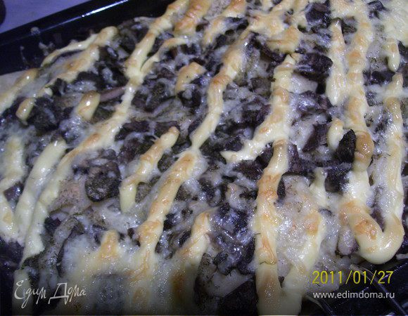 Запекаем при температуре 230 С до золотистой корочки.