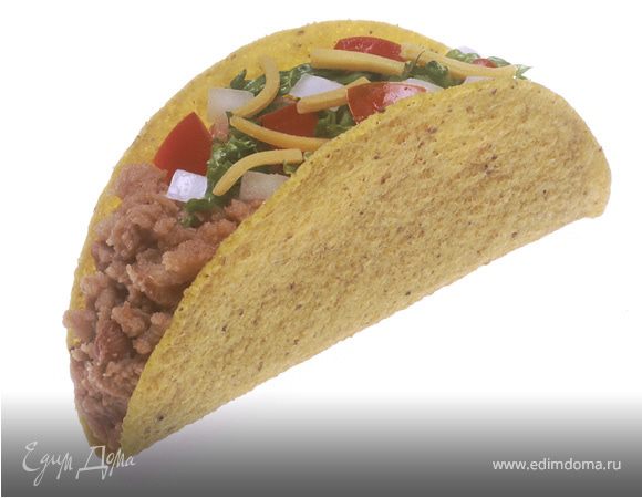 Я сворачивала тако конвертиком, так как лепёшка у меня была очень большая, в см 30. А вообще тако традиционно заворачивают так -