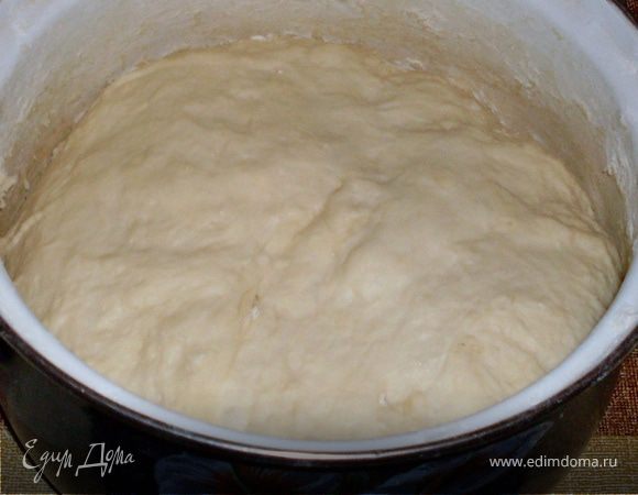 Замешиваем дрожжевое тесто:
Подробности и тонкости замешивания дрожжевого теста можно посмотреть у меня в рецептах http://www.edimdoma.ru/recipes/12832.    
Мясо,лук- через мясорубку,солим, перчим.