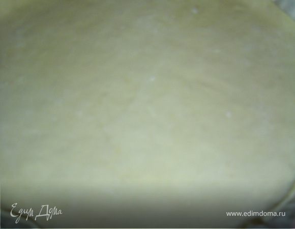 Тесто тонко раскатываем и укладываем в форму.