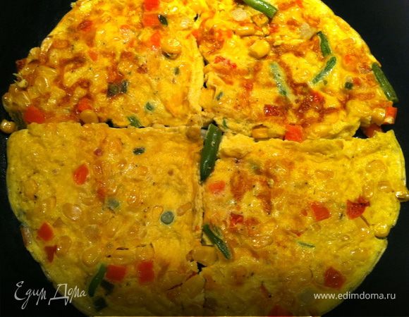 когда не останется жидкости- открыть крышку, перевернуть омлет на другую сторону на 2 минуты(этот этап - по желанию, для тех, кто любит обжаренный омлет с двух сторон, как я:) 