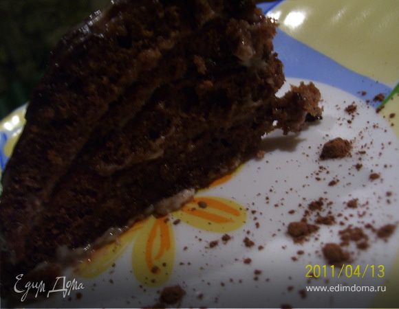 Из масла, какао и сахара сварить глазурь. Дать ей немного остыть и облить черепаший панцирь.