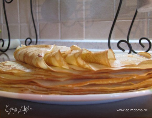 блины токие, эластичные, мягкие, края блинов не успевают пересушится