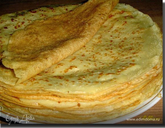 Готовим блинчики по этому рецепту - http://www.edimdoma.ru/recipes/18860