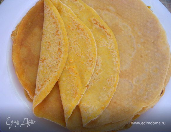 Получаются очень ароматные блины к утреннему зеленому чаю с жасмином и медом...