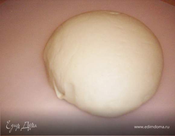 Добавляем соду и муку - замешиваем мягкое эластичное тесто (для этого муку всю сразу не сыпать, а всыпать постепенно).Получается мягкое, очень жирное, не требующее для разделки муки, тесто.
