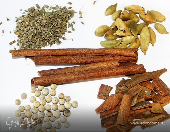 Сок немного подогреть.Растворить в нём мёд и пряности.