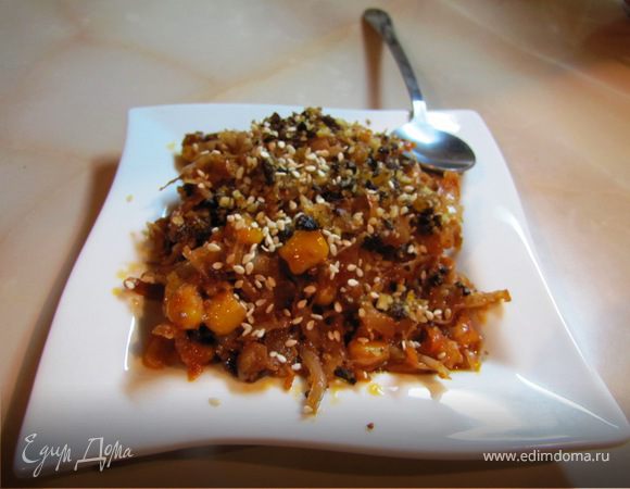 А напоследок, да при наличии, я сверху еще посыпала кунжутными семечками, так сказать для красоты и вкусноты.