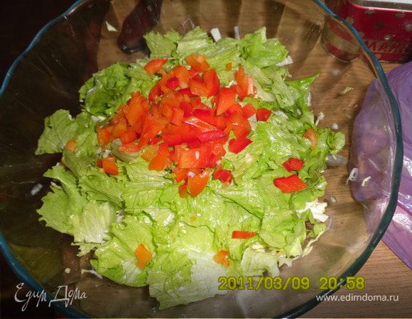 порезать перец, добавить