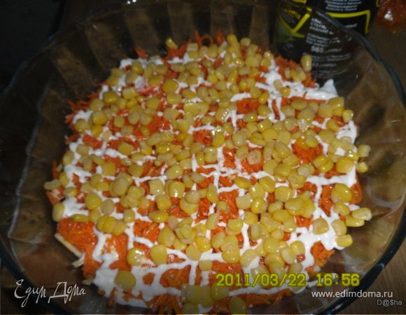 сверху кукурузу