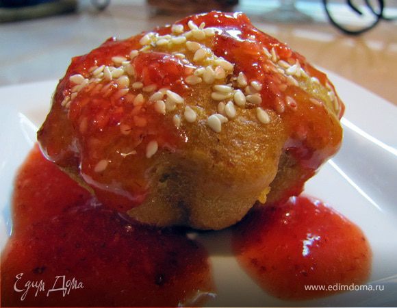 или клубничным джемом...