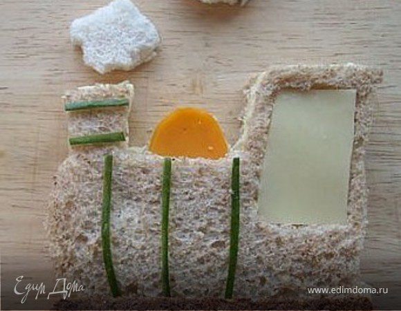 хлеб, морковка, зеленый лук, сыр