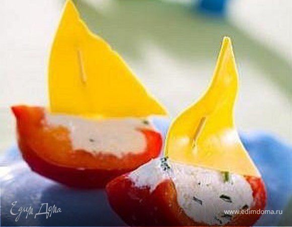 болгарский перец, творог+зелень+сметана, сыр 