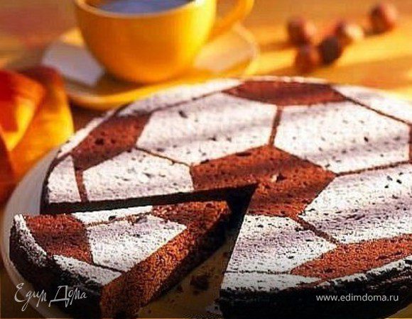 шоколадный бисквит, сахарная пудра