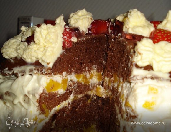 Готовый торт поставить в холодильник.
Дать пропитаться в течении 6-8 часов.
Приятного аппетита!


