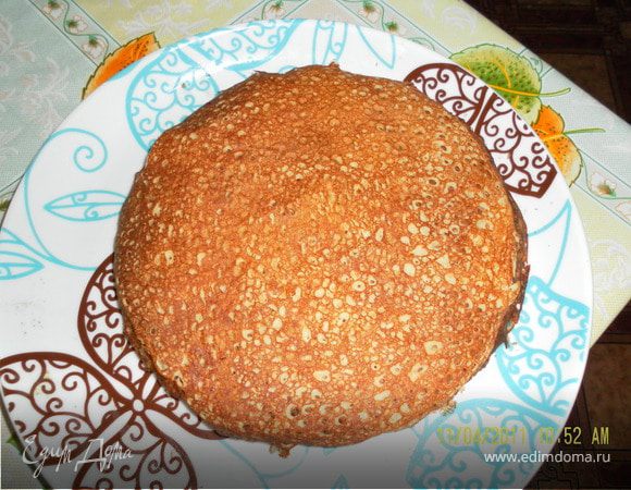  выпекаем блинчики по любому рецепту,у меня вышло 10шт