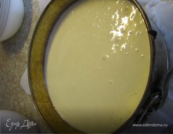 Добавить стакан КРУТОГО кипятка. Перемешать.
Вылить в форму.
