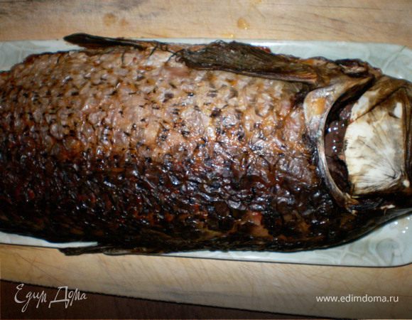 Готовый сазан достать с печки.

