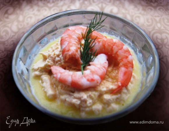 При подаче украсить цельными креветками и веточкой зелени.Приятного аппетита!