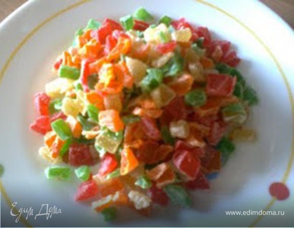 Цукаты мелко нарезать.