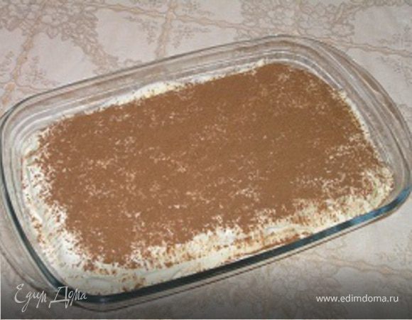 Десерт поставить в холодильник на 4-6 часов, перед подачей посыпать какао. Наслаждайтесь :)