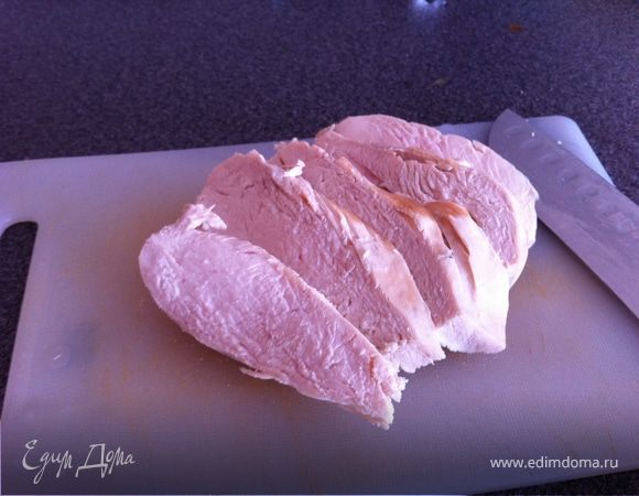 нарезаем курицу.