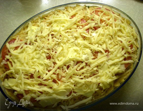 Присыпать сыром.