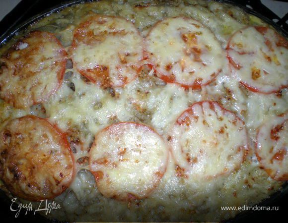 И отправляем в духовку,прикрыть фольгой,а за 15-30 мин до окончания фольгу снять для зарумянивания.У меня запекалась около часа,но по моей духовке лучше не ориентироваться.