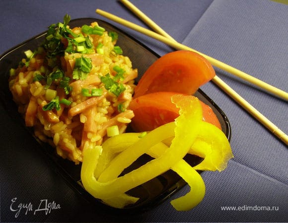 Подавать, присыпав зеленью, со свежими овощами.