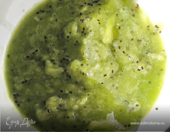 А если захочется фруктовой ноты добавить..советую сделать соус из киви с мёдом:)Киви потереть на тёрке или измельчить в блендере.