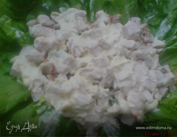  слой курицы  покрыть майонезом 
