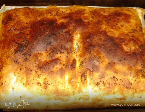 После запекания вынуть из духовки и накрыть сверху пергаментной бумагой.
Ву а ля)) Кушать подано)