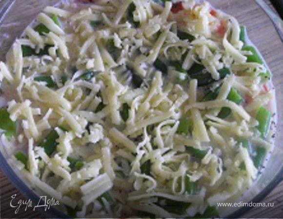 Сверху присыпать натертым сыром. Запекать в духовке при 200*С 20-25 минут. Перед подачей посыпать укропом.