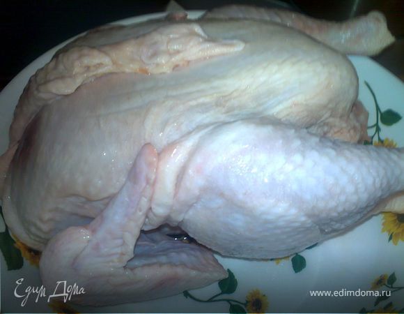 цыпленка помыть и обсушить.