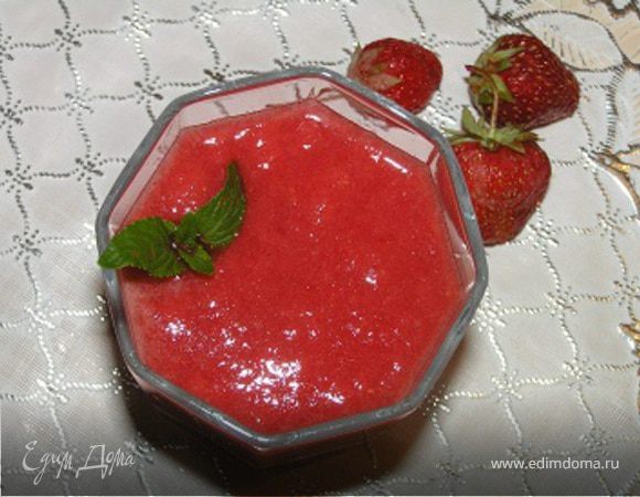 Подавать охлажденным, украсить веточкой мяты.