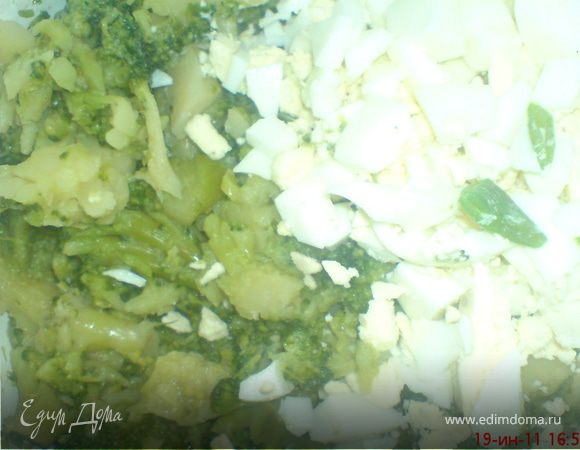 яйца и брокколи смешать