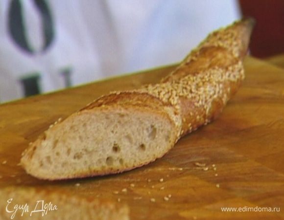 Хлеб подсушить в тостере.