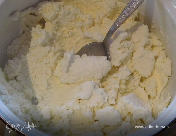 Берем творог, важно чтобы он был мягкий! Растираем творог до однородной массы, я делаю это блендером.
