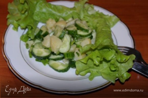 Выложить салат на тарелку, украсить и можно подавать. Можно использовать как самостоятельное блюдо. Приятного аппетита!