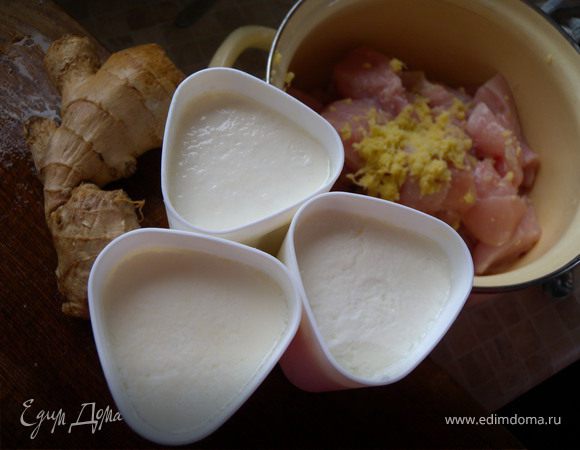 Заливаем йогуртом