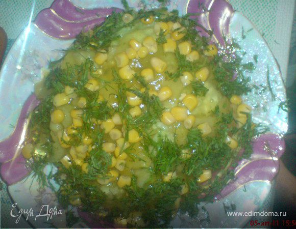 украсить укропом и кукурузой.