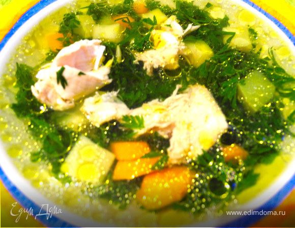 Вытащим лук из бульона.
Закидываем корешки моркови и кабачок в суп. Варим 5 мин, добавляем ботву и оставляем еще на несколько минут, чтобы она стала мягкой.
Суп готов. Осталось только посолить по вкусу и добавить оливковое масло в тарелку. Наслаждайтесь и оздоровляйтесь!