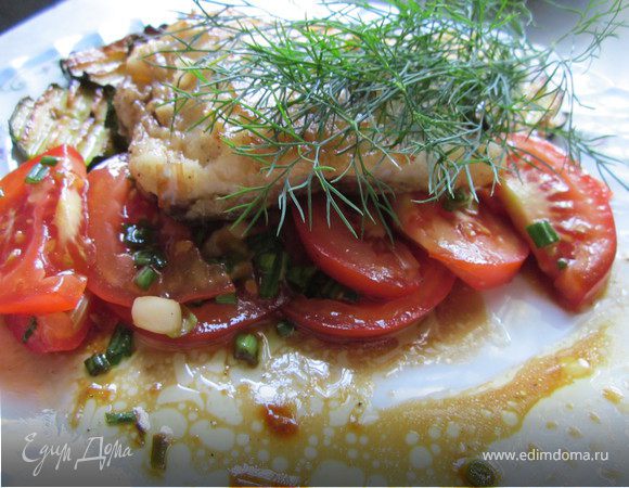 сверку выложить треску и полить соусом. Приятного аппетита!