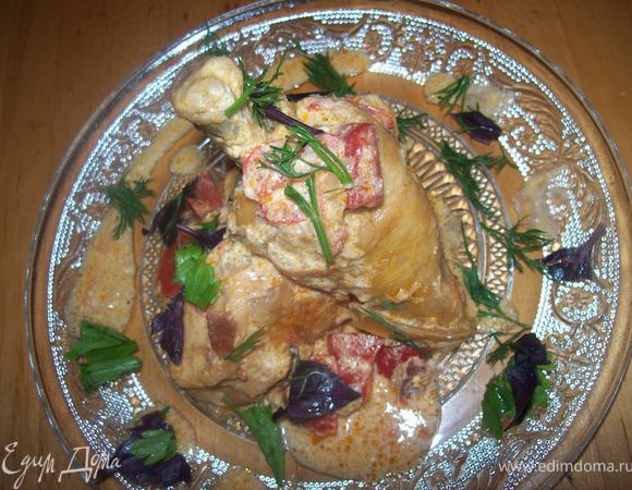 Данное блюдо можно подавать с клецками или отварным картофелем! так же можно посыпать рубленной зеленью.)