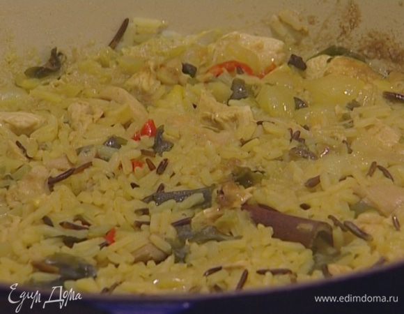 Добавить мисо-суп, перемешать и снять с огня.