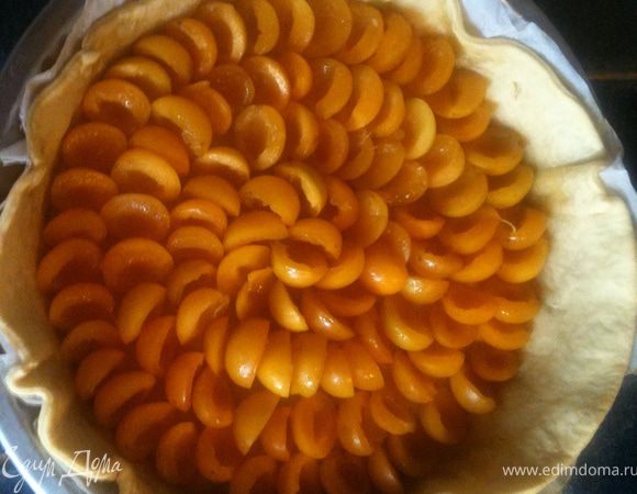 Вымыть сливы, убрать косточки, разрезая сливу напополам. Достать тесто, выложить половинки слив бочком, начиная с краев, по кругу. Посыпать сверху сахаром или полить медом, тесто развернуть, постелить бумагу для запекания в круглую форму, положить тесто, наколоть вилкой в нескольких местах, поставить в разогретую до 180°C духовку минут на 10. Можно насыпать фасоль или макароны, чтобы держало форму.