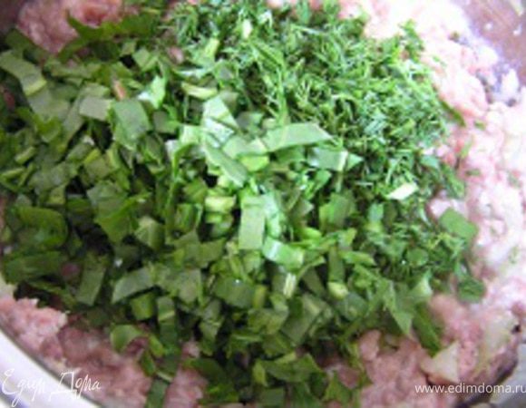 нарезанную зелень,